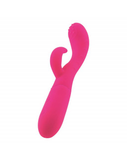 Cakey Vibrador Punto G y Conejito USB Silicona Fuchsia