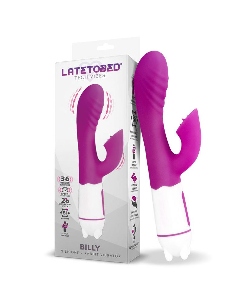 Billy Vibrador USB 36 Funciones Silicona Purpura