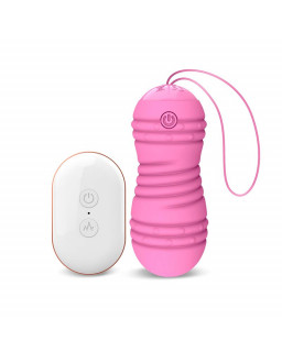 Hiibo Huevo Vibrador con Rotacion Control Remoto USB Silicona Rosa