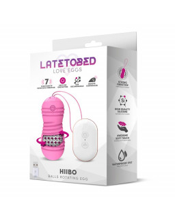 Hiibo Huevo Vibrador con Rotacion Control Remoto USB Silicona Rosa