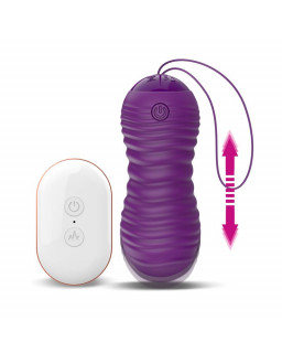 Orio Huevo Vibrador y Movimiento Telescopico Up and Down Control Remoto Purpura