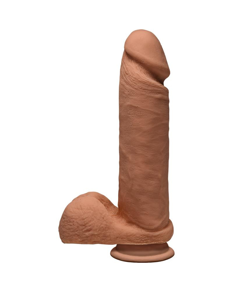 Dildo Dual Density Perfect D y Testiculos 8 Caramelo