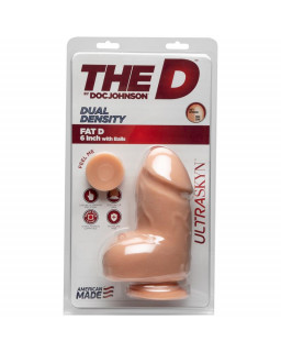 Dildo Dual Density Fat D con Testiculos 6 Ultraskyn Vainilla