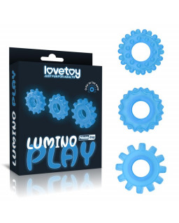 Lumino Play Set 3 Anillos para el Pene Luz Azul