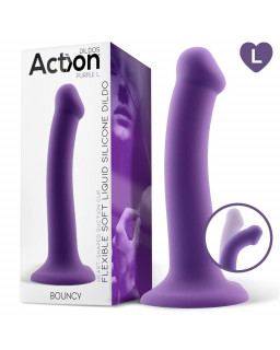 Bouncy Dildo Silicone Flexible Hiper Flexible 75 19 cm Talla L Purpura