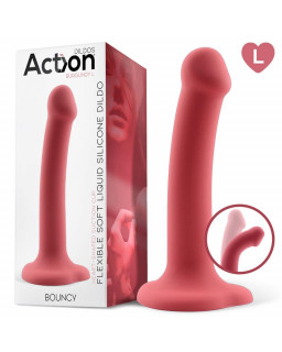 Bouncy Dildo Silicona Liquida Hiper Flexible 75 19 cm Talla L Burgundy