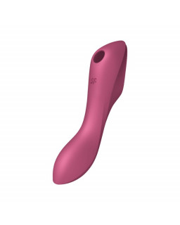 Curvy Trinity 3 Vibrador y Succionador Triple Estimulacion USB Rojo