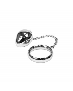 Anillo Pene con Huevo Anal Acero Inox 40mm