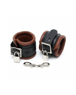 Esposas para Pies Cuero Negro y Marron 7cm Candados