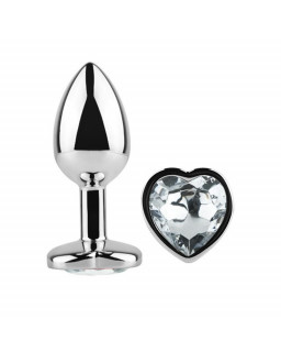 Plug Anal con Joya de Corazon Blanco Talla L