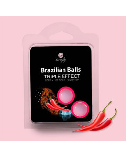 Set 2 Brazilian Balls Triple Efecto Calor Frio y Vibracion