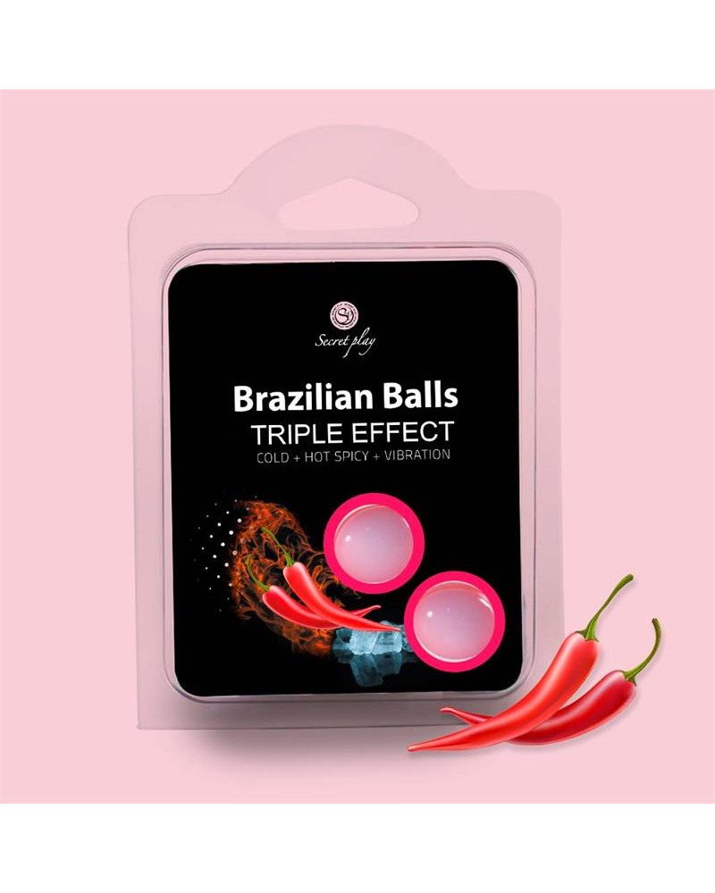 Set 2 Brazilian Balls Triple Efecto Calor Frio y Vibracion