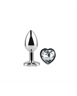 Plug Anal con Joya de Corazon Blanco Talla S