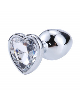 Plug Anal con Joya de Corazon Blanco Talla S