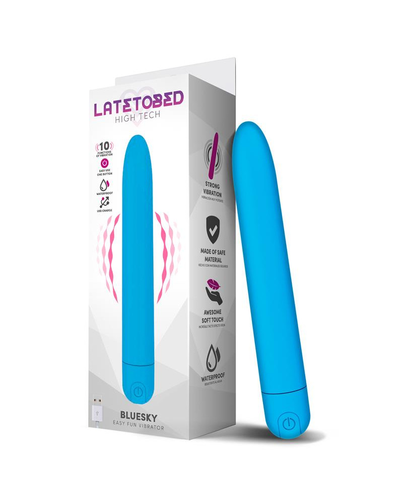 Bluesky Vibrador 10 Funciones 185 cm USB Azul Mate