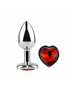 Plug Anal con Joya de Corazon Red Scarlet Talla M