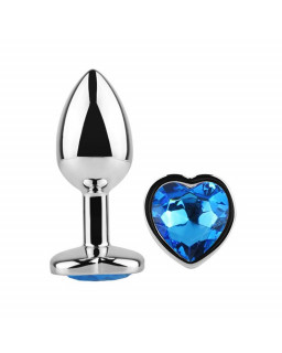 Plug Anal con Joya de Corazon Blue Sapphire Talla L