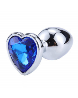 Plug Anal con Joya de Corazon Blue Sapphire Talla L