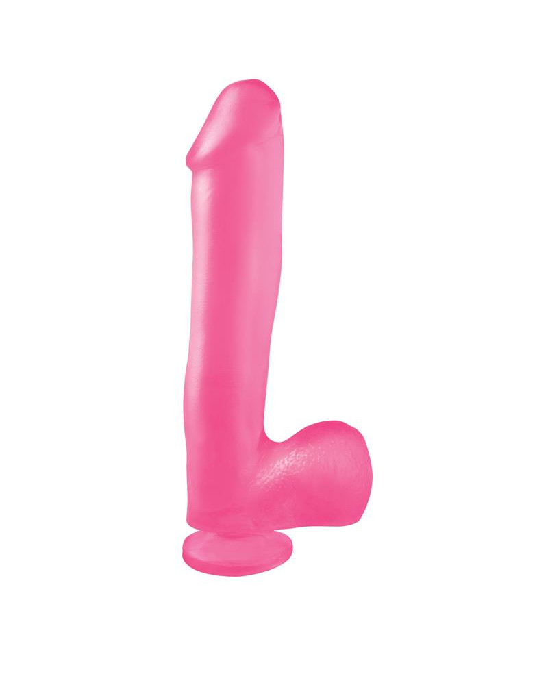 Basix Rubber Works 254 cm Verga y Testiculos con Ventosa Color Rosa