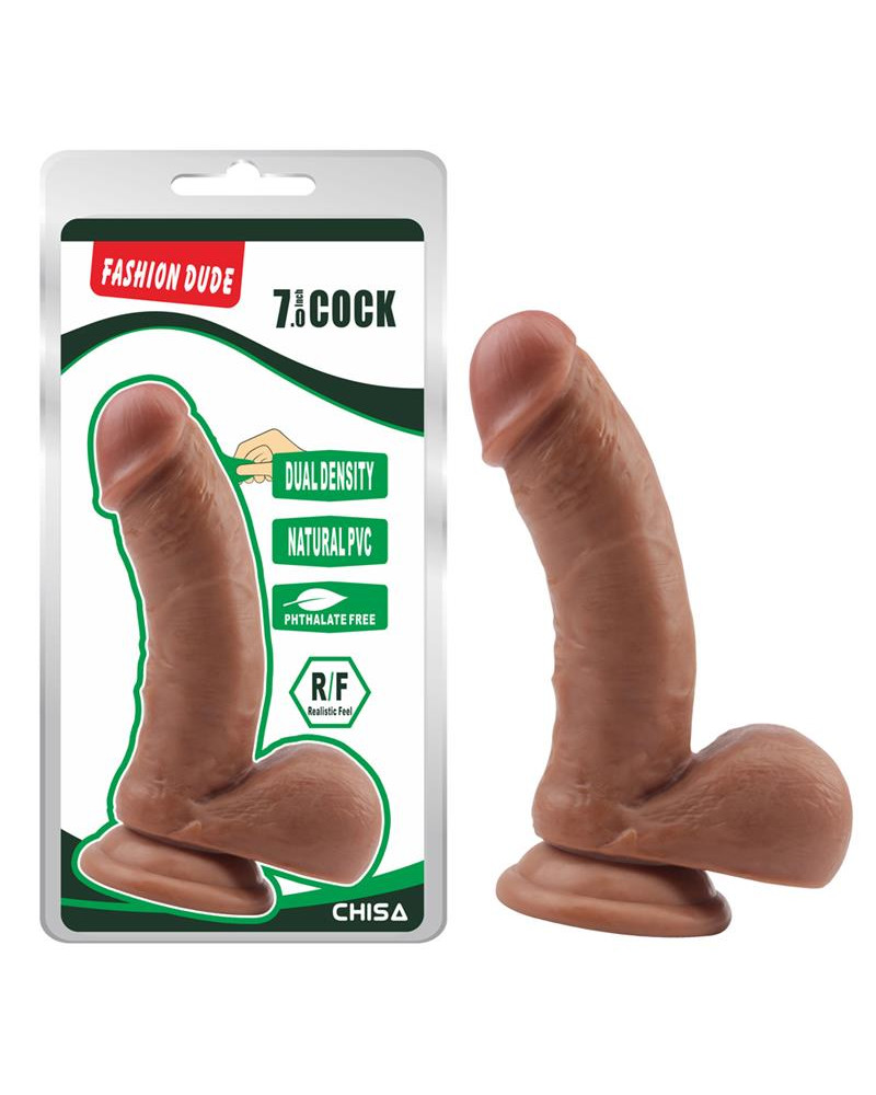 Dildo Dual Density Fashion Dude 175 x 41 cm Bronceado