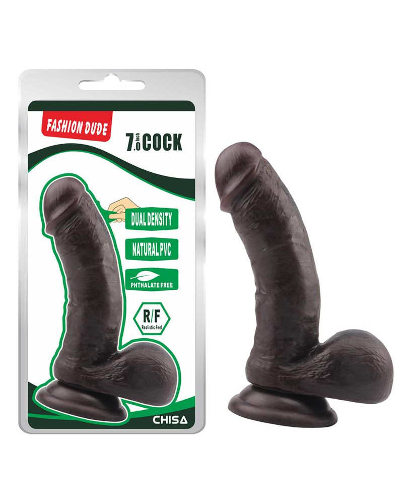 Dildo Dual Density Fashion Dude 175 x 4 cm Marron