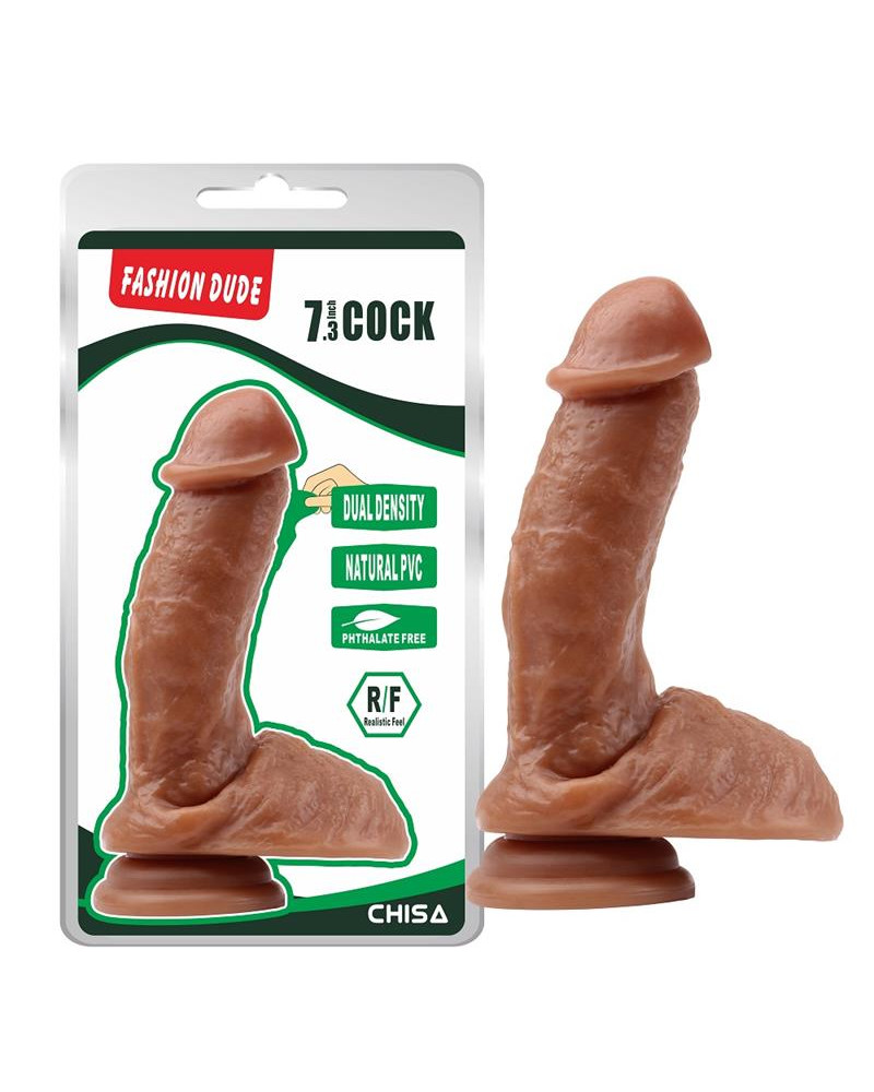 Dildo Dual Density Fashion Dude 185 x 43 cm Bronceado