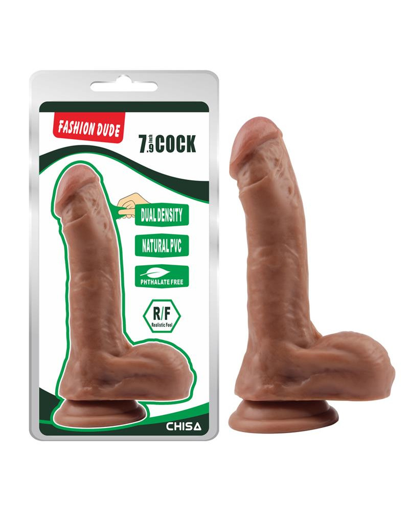 Dildo Dual Density Fashion Dude 205 x 45 cm Bronceado