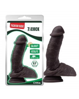 Dildo Dual Density Fashion Dude 185 x 43 cm Marron