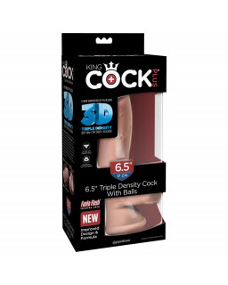 3D Dildo Triple Densidad con Testiculos Plus 65 Natural