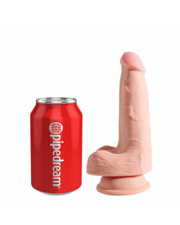 3D Dildo Triple Densidad con Testiculos Plus 5 Natural