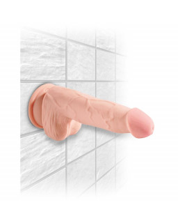 3D Dildo Triple Densidad con Testiculos Plus 5 Natural