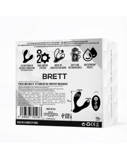 Brett Masajeador Prostatico Control Remoto USB Silicona Liquida