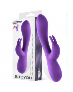 Mauve Vibrador Unibody Silicona Liquida USB Purpura