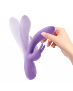 Mauve Vibrador Unibody Silicona Liquida USB Purpura