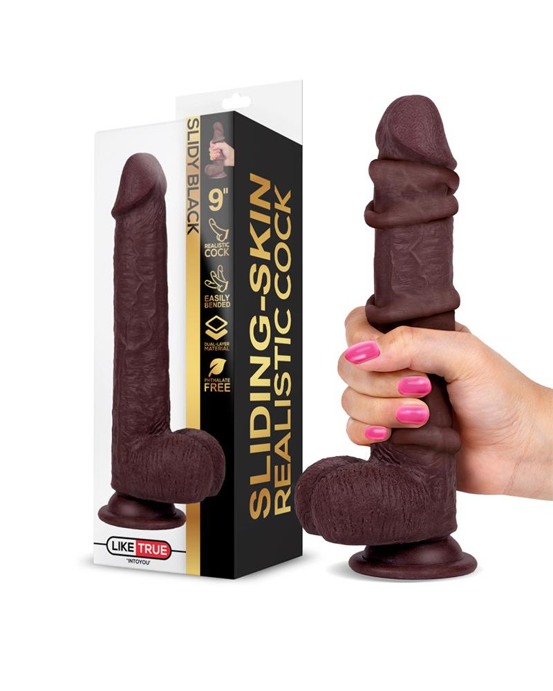 Slidy Dildo Realista Dual Layer Retractil y Orientable 9