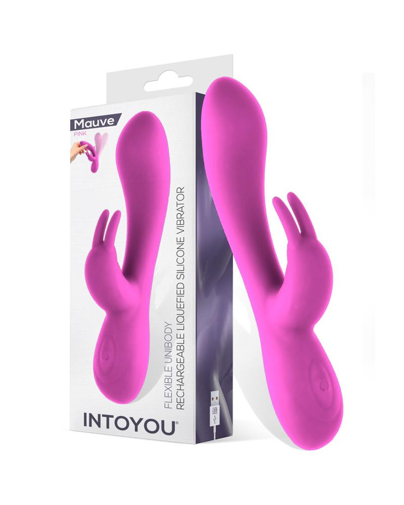 Mauve Vibrador Unibody Silicona Liquida USB Rosa