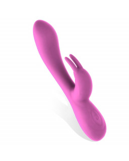 Mauve Vibrador Unibody Silicona Liquida USB Rosa