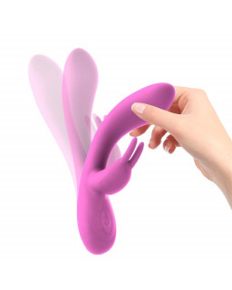 Mauve Vibrador Unibody Silicona Liquida USB Rosa