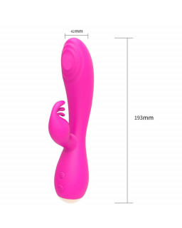 Conejito Vibrador Magic Stick con Pulsacion Fucsia