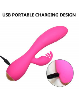 Conejito Vibrador Magic Stick con Pulsacion Fucsia