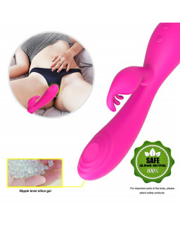 Conejito Vibrador Magic Stick con Pulsacion Fucsia