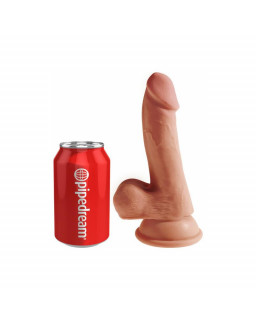 Dildo Triple Densidad con Testiculos 65 Caramelo