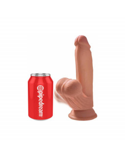 Dildo Triple Densidad Testiculos Oscilantes 7 Caramelo