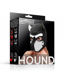 Hound Mascara de Perro Neopreno Hocido Extraible Negro Blanco Talla unica