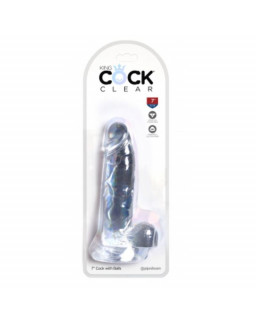 Dildo Realista con Testiculos 7 Transparente