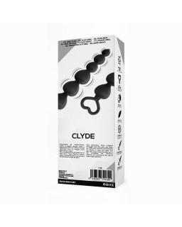 Clyde Plug Anal con Bolas con Aro de Facil Extraccion Silicona Negro