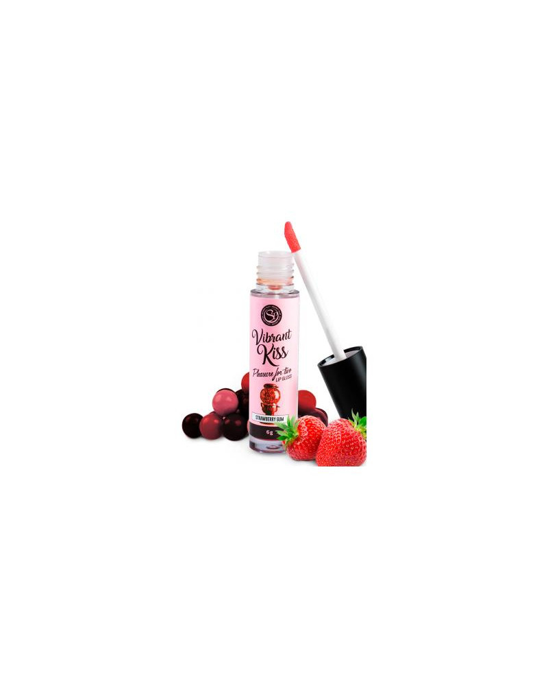 Lip Gloss Vibrant Kiss Sabor Chicle de fresa