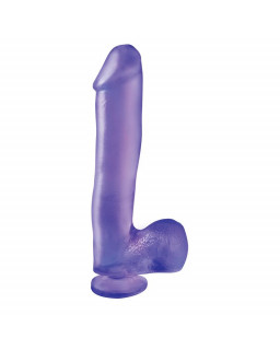 Basix Rubber Works 254 cm Verga y Testiculos con Ventosa Color Purpura