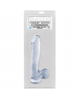 Basix Rubber Works 245 cm Verga y Testiculos con Ventosa Color Claro