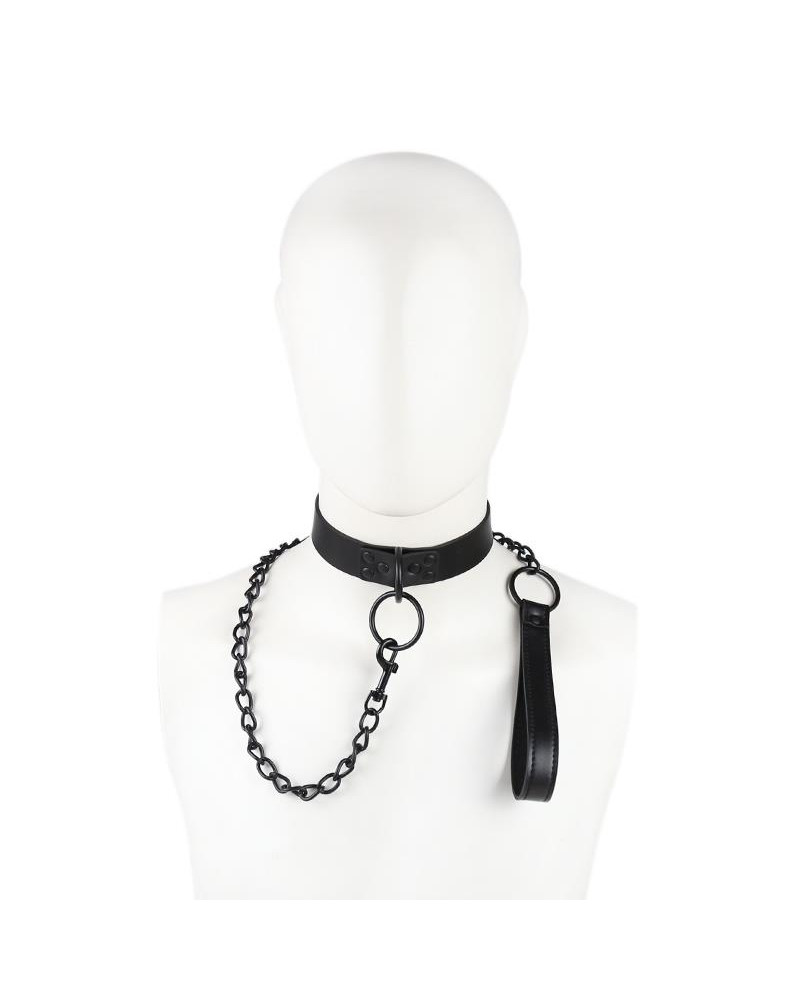 Collar con Correa Negro